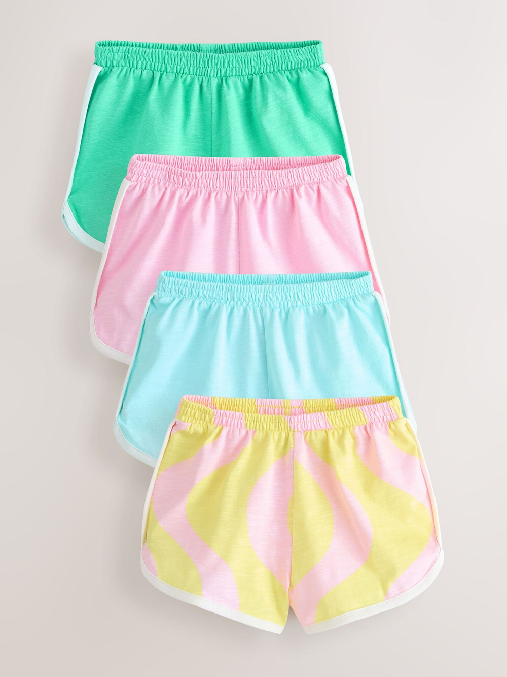 Шорты для девочки Next AG9-948, 4 шт., Зеленый, Розовый, Голубой