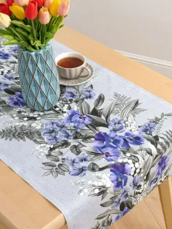 Дорожка декор на стол тканевая Сказка "Даваллия" 125х45 рогожка