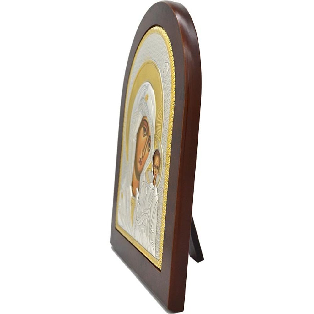 Икона Богородицы Казанская в серебряном окладе