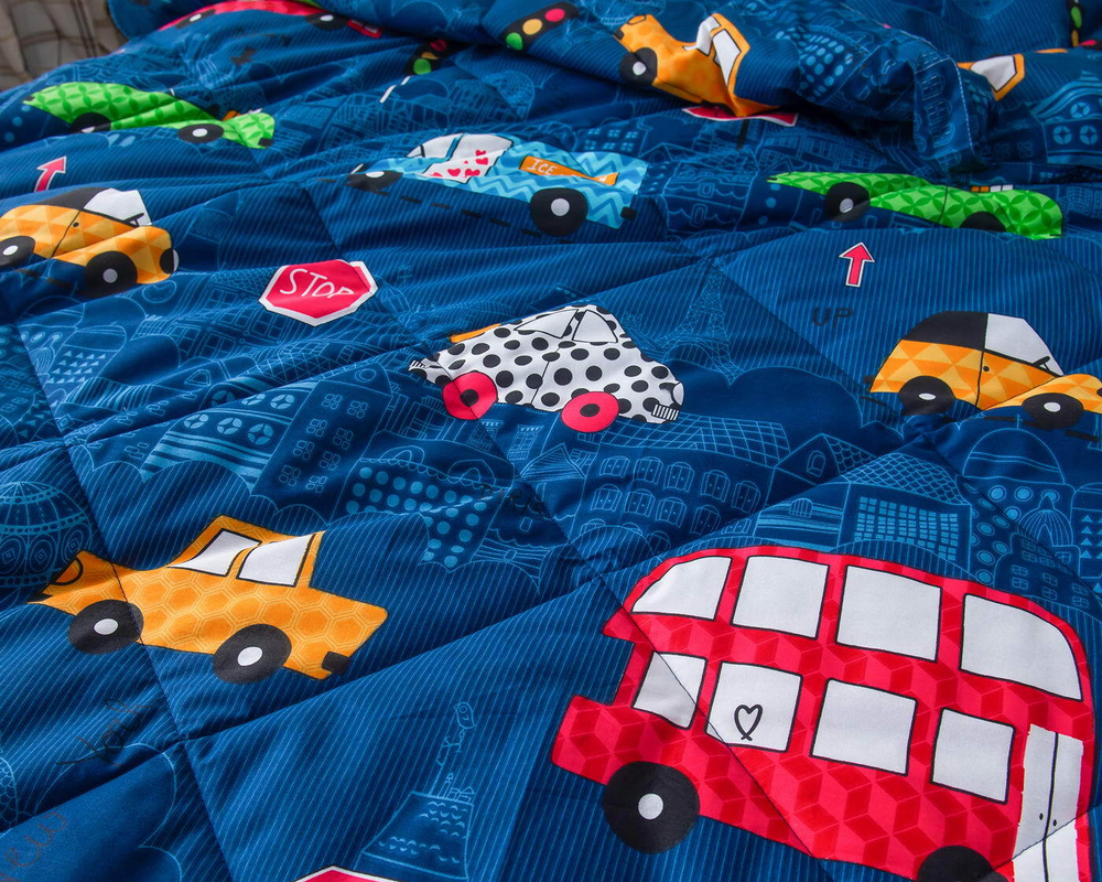 Детское постельное белье 1.5 спальное Sofi De MarkO Трафик синее