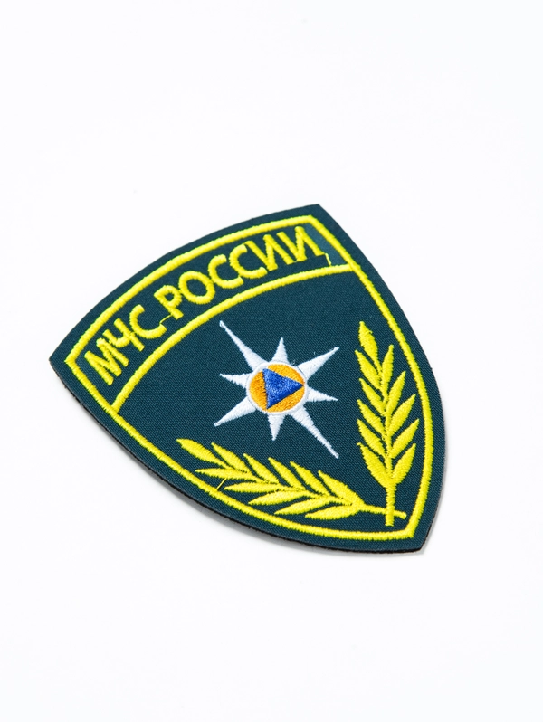 Шеврон вышитый "МЧС России" серо-синий