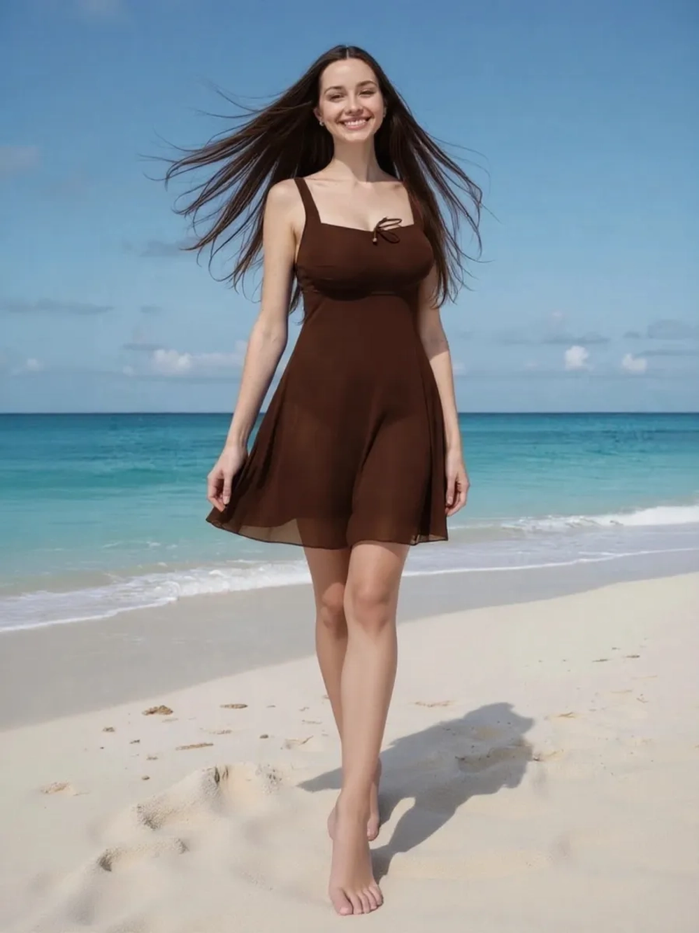 Купальник-платье слитный однотонный большой размер