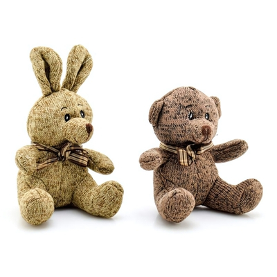 Игрушка мягкая медведь/заяц 12см микс кор
