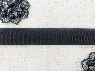 Лента окантовочная (стропа) 7,5 гр/м, ш. 22 мм, чёрный