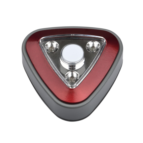 DTL-356 Треугольник/Red/3LED/4AA Cветильник-ночник пушлайт, питание от 3-х батареек AAA (в комплект не входят). Красный. ТМ Uniel