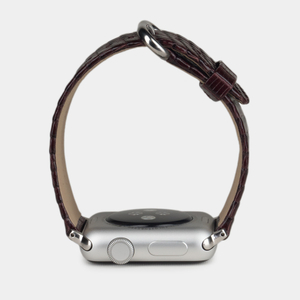 Ремешок для Apple Watch 44/45/46 mm из кожи ящерицы, бордового цвета