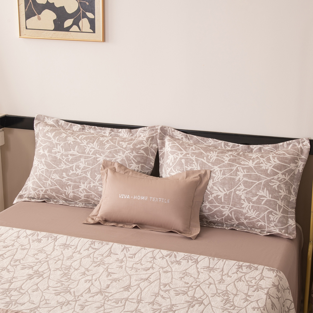 КПБ на резинке Сатин Aurora Veil AVR007, Евро, наволочки 50-70 2 шт, простынь 140*200*25