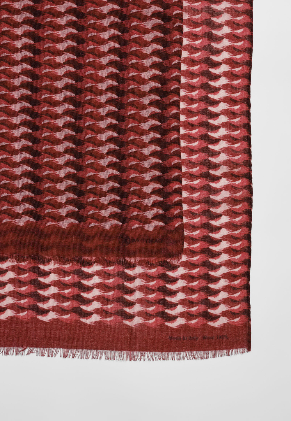 Шерстяной палантин ARGYMAQ BURGUNDY 68х180