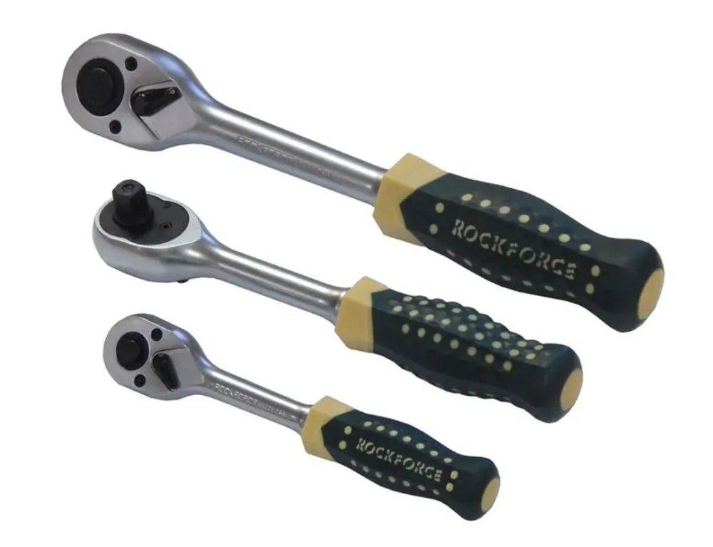 Трещотка реверсивная усиленная с резиновой ручкой 1/2''(72зуб.) RockForce##Rock FORCE RF-80242A