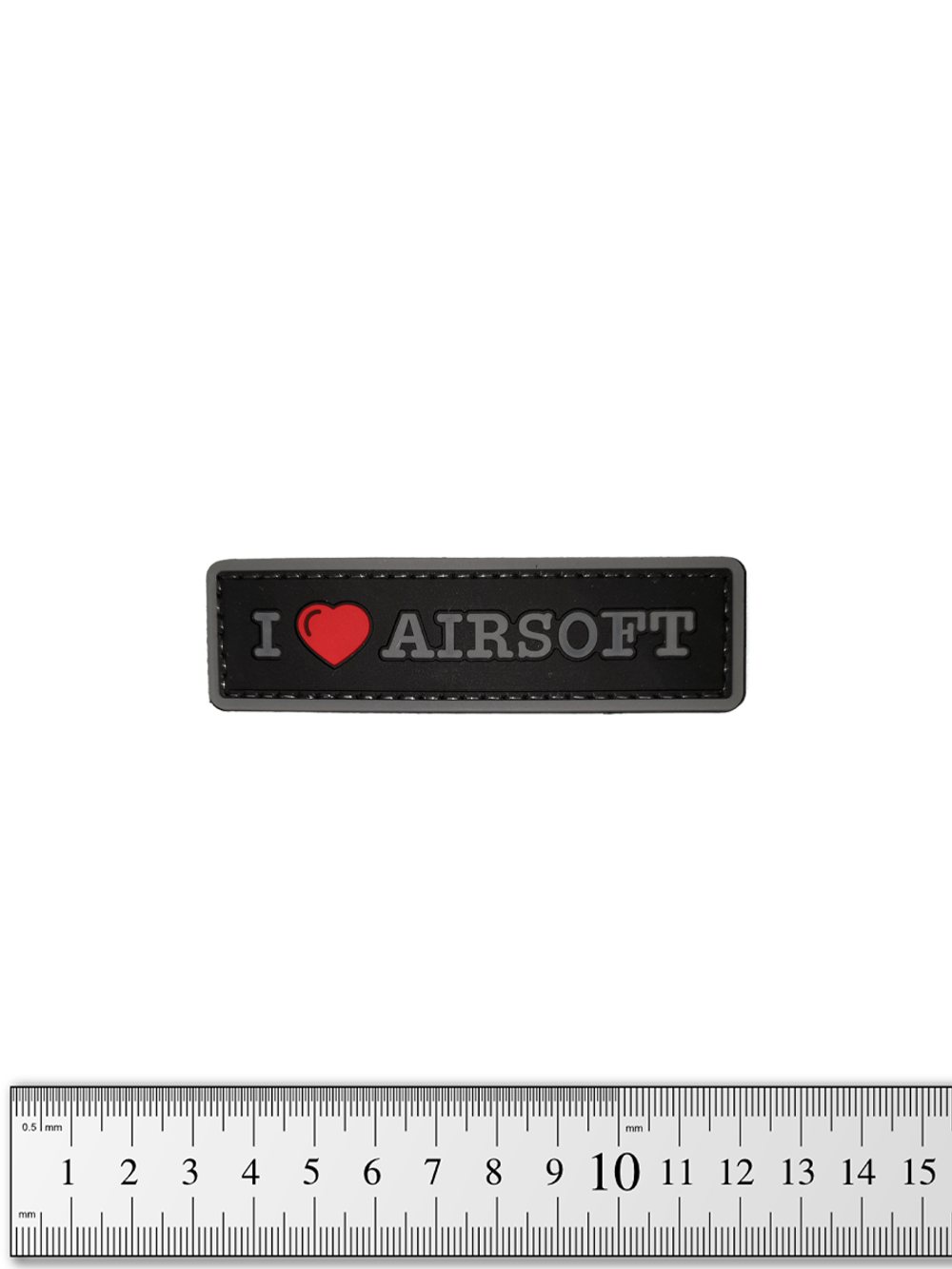 Шеврон I Love Airsoft Tab PVC. Чёрный