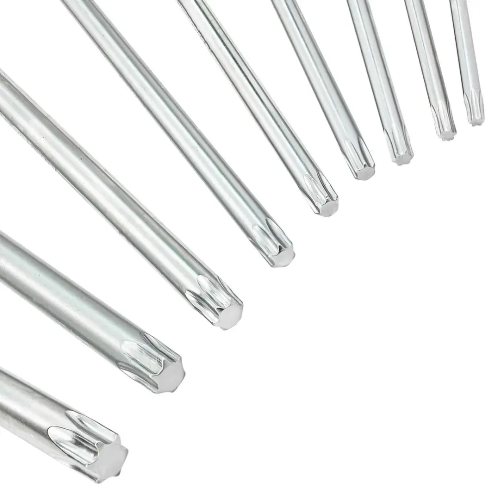 Набор ключей Г-образных TORX экстра длинных 9пр.(Т10, Т15, Т20, Т25, Т27, Т30, Т40, Т45, Т50)в пластиковом держателе JCB JCB-5098XL
