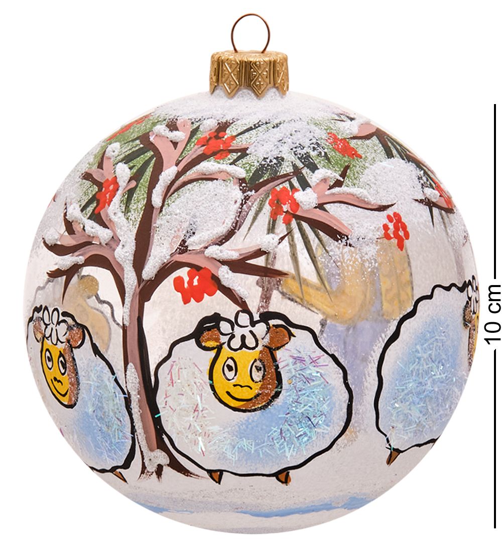 Элита НФШ-1455 Ел.украшение Шар «Козочка на прогулке» 100 мм