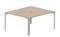 Составной стол на 2 рабочих места 138х156,6х75см (2 эргономичных выреза)