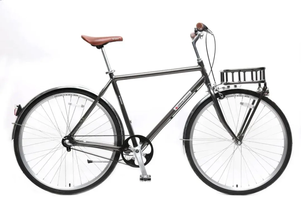 Велосипед Urban Classic M(Al 6061,колесо700с,пер/зад покр35C,3 планетар. скорости, тормаза:U-Brake,зад ножной, ремен. передача,рост до 175см, серый) Forsage-вело FB28005(510)