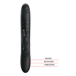 Черный вибратор-кролик 25см с вращением бусин Pretty Love Rabbit Vibrator Colin Black BI-014443