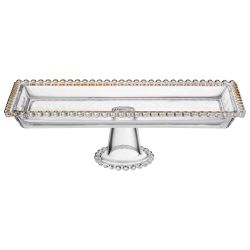 БЛЮДО СЕРВИРОВОЧНОЕ "GOLDEN CHARM" НА НОЖКЕ, 30*13*9,5 СМ