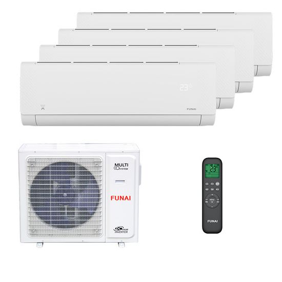 Мультисплит система на 4 комнаты Funai RAM-I-SG25HP.W02/S x 4 / RAM-I-4OK105HP.01/U