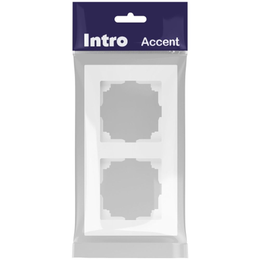 Рамка для розеток и выключателей Intro Accent 6-502-01М на 2 поста, СУ, белый матовый | Intro