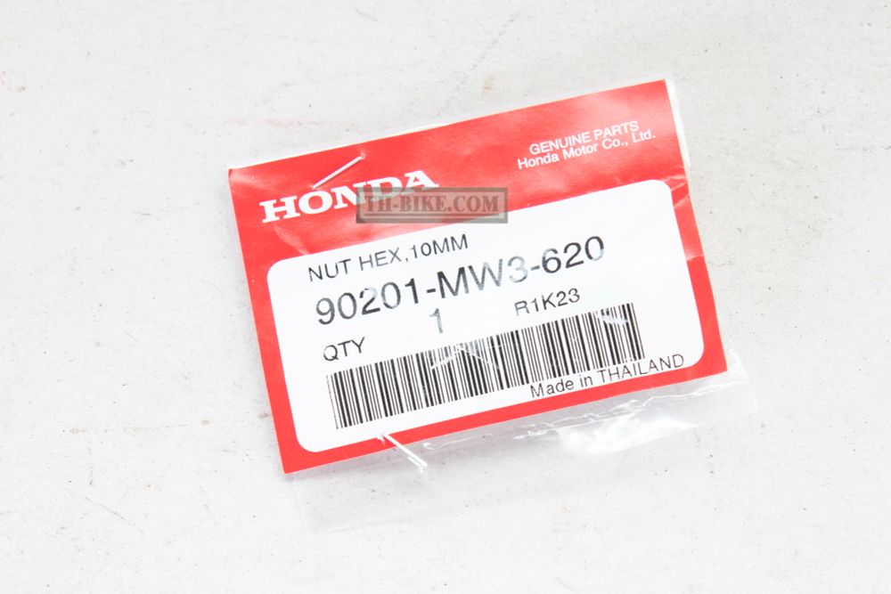 90201-MW3-620. NUT, HEX., 10MM (LEFT HAND THREAD)