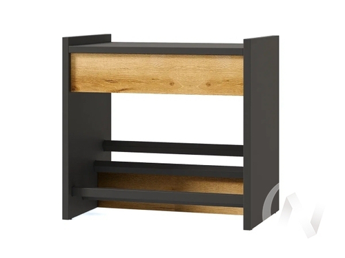 Скамья сек. №4 НКМ Аэлита сек. (черный/дуб вотан)