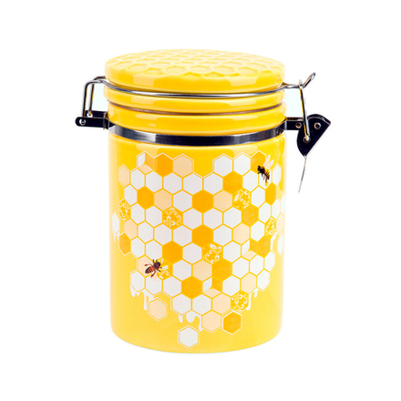 Банка для сыпучих продуктов Dolomite Honey, с клипсой, керамическая, 800 мл, 15 x 10 x 16,5 см