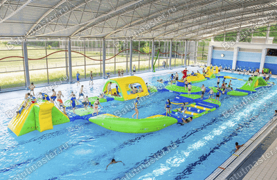 Надувной коммерческий аквапарк «Аквамарин» 40×14×2 м