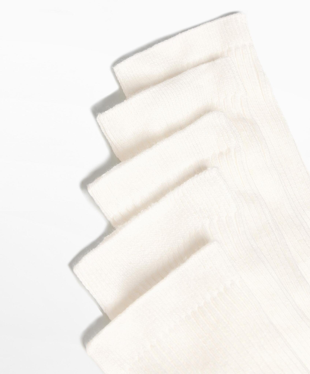 Oysho 5 пар носков из смесового хлопка, светлый экрю