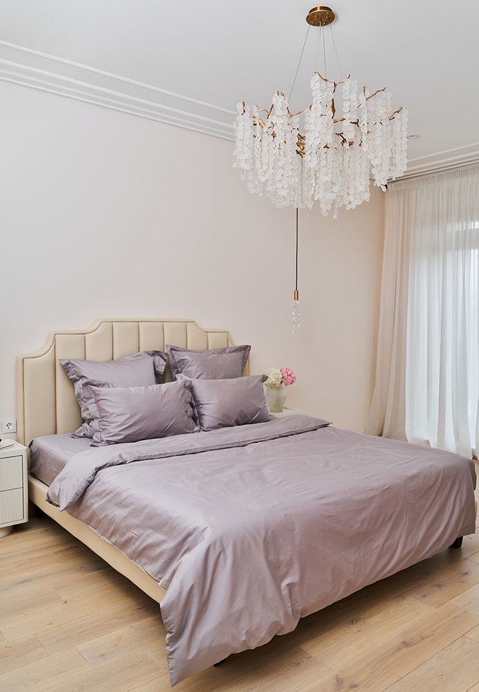 Простыня на резинке 90x200x30 Luxberry в тубусе бежевая пудра