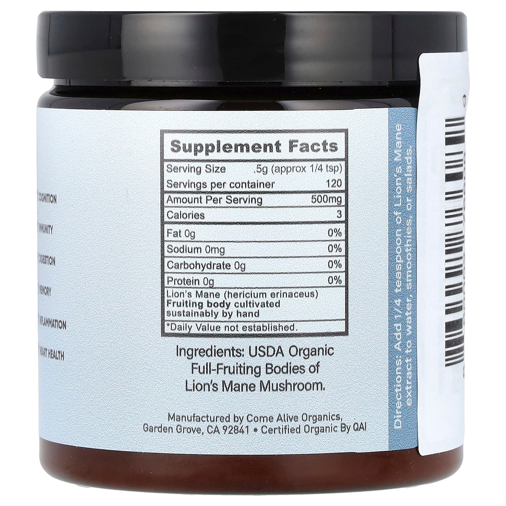 La Republica, Superfoods, ежовик гребенчатый, грибной порошок, 60 г (2,12 унции)