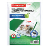 Файлы перфорированные А4 BRAUBERG "EXTRA 700" комплект 50 шт. гладкие плотные 70 мкм (4 штуки в упаковке)