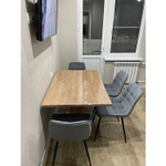 Стол кухонный обеденный раздвижной Дуб Крафт Серый/Серый Графит, Гавана Тип 1, 120х80х75,5 см