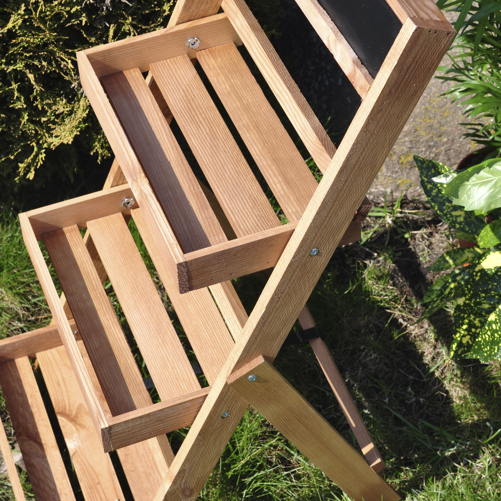 Подставка для цветов, 37х45х74, Флорэль, этажерка, напольное, на подоконник, полка, из массива дерева, коричневый, Dipriz