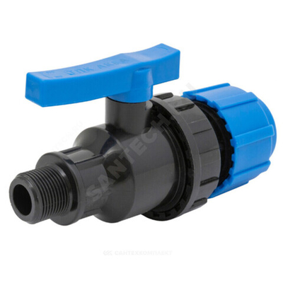 Кран шаровой компрессионный ПЭ Дн 40х1" НР Ру16 ТПК-АКВА 553040010