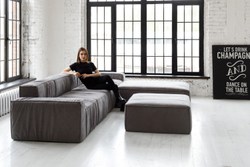 Диван Рислинг 5 модулей (Графит, Велюр)