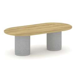 Felto Стол переговорный овальный PR.C.SPRG-007.D Дуб Винченцо/Металл Серый/Зимний Лес 2400*1200*750