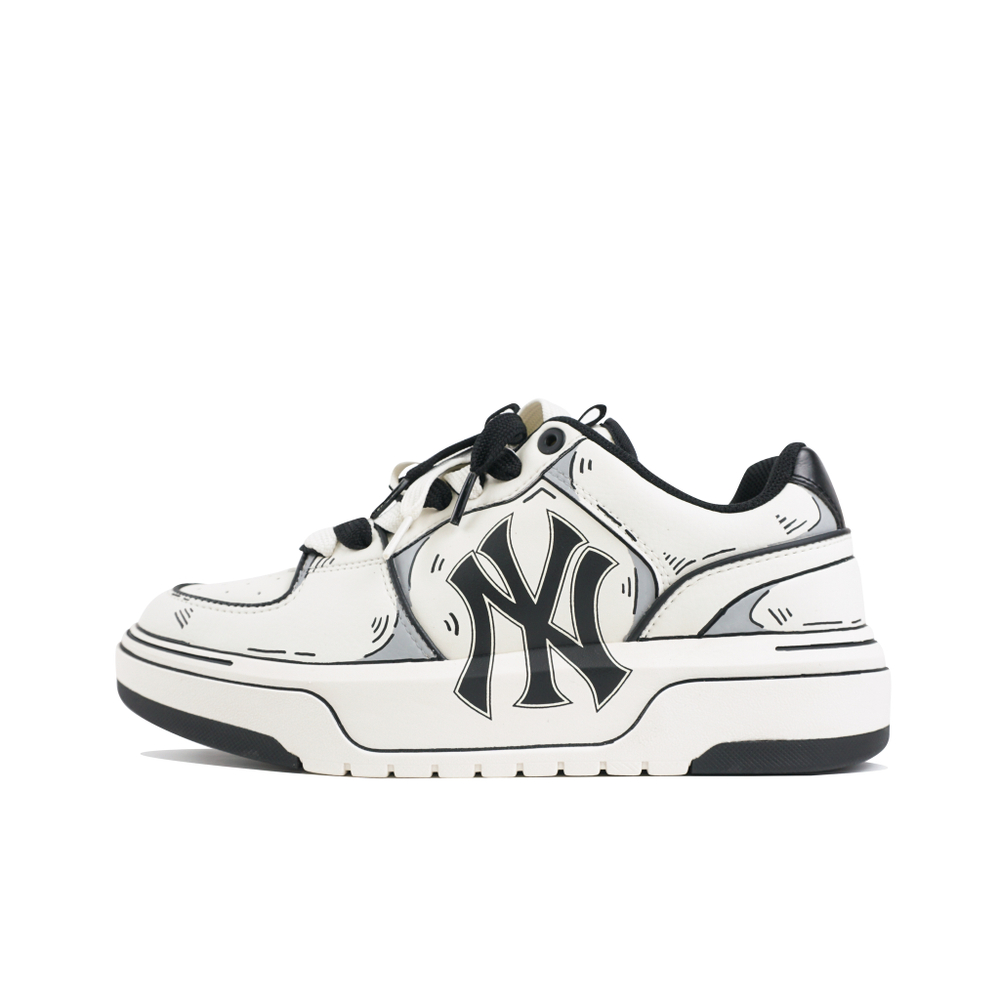 [Customized sneakers] MLB Chunky Liner senior shoes no gender style two-dimensional shadow gray 3D three-dimensional increased low-cut retro casual sneakers men and women black and white gray