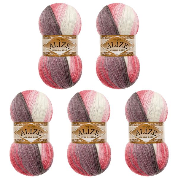 Пряжа Alize (Ализе) Angora Gold Batik / уп.5 мот. по 100 г, 550м, 1602 секционный