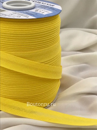 Косая бейка хлопок №011 желтая GAMMA GK-15C 14-15 мм