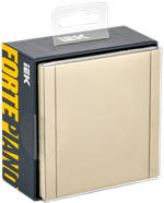 FORTE&PIANO Розетка 1-местная с заземлением с защитными шторками и крышкой винтовое крепление 16А IP44 FP421 ваниль IEK