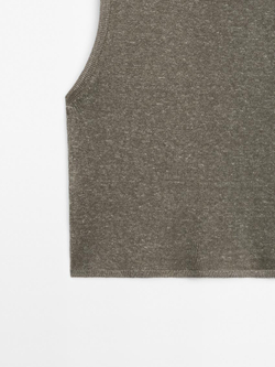 Massimo Dutti Легкая футболка без рукавов, бежевый