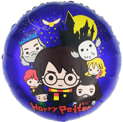 Фольгированный шар, круглый «Волшебная школа Гарри Поттера», в синем цвете, 46 см