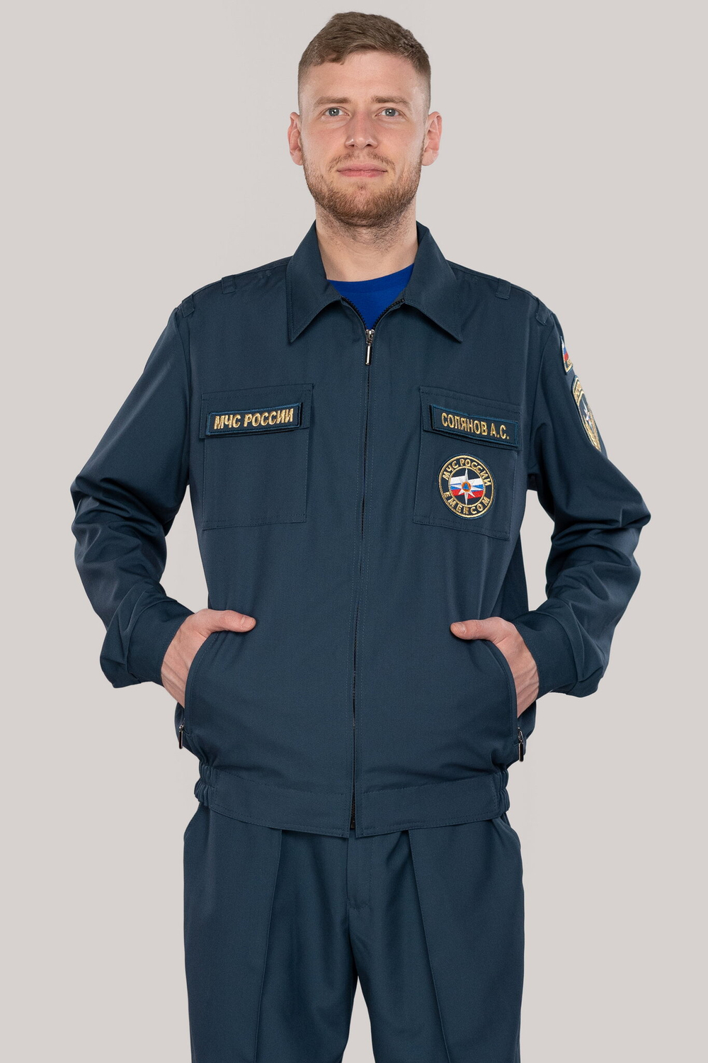 Костюм летний мужской МЧС (Патруль-240, серо-синий)