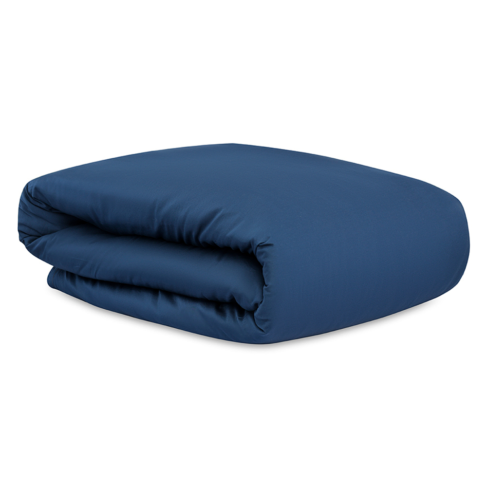 Комплект постельного белья из премиального сатина темно-синего цвета из коллекции essential, 200х220 см