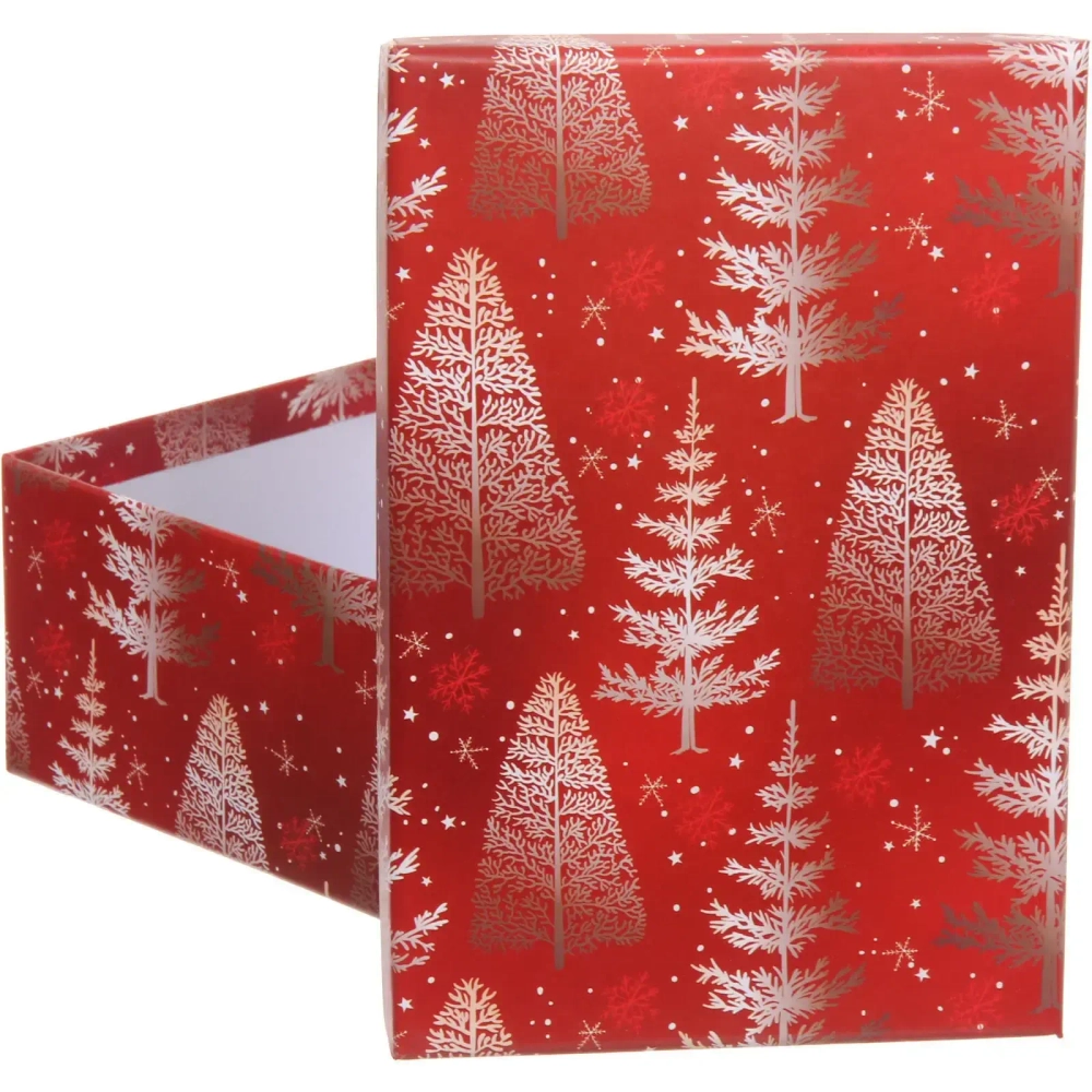 Коробка подарочная «Веселые елочки» 19*13*7,5 см