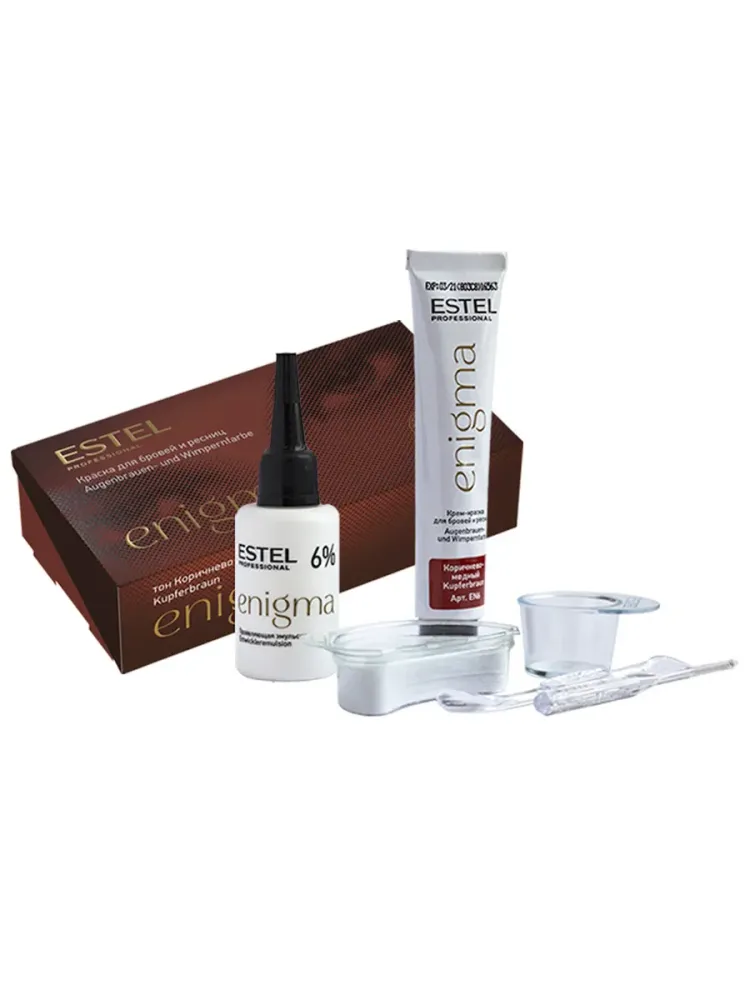 Краска для ресниц и бровей Enigma Estel (коричнево-медная), (20/20 мл) Краска для ресниц и бровей Enigma Estel (коричнево-медная), (20/20 мл)