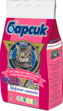 Барсик Наполнитель 3D Эффект-Лаванда 4,54 л