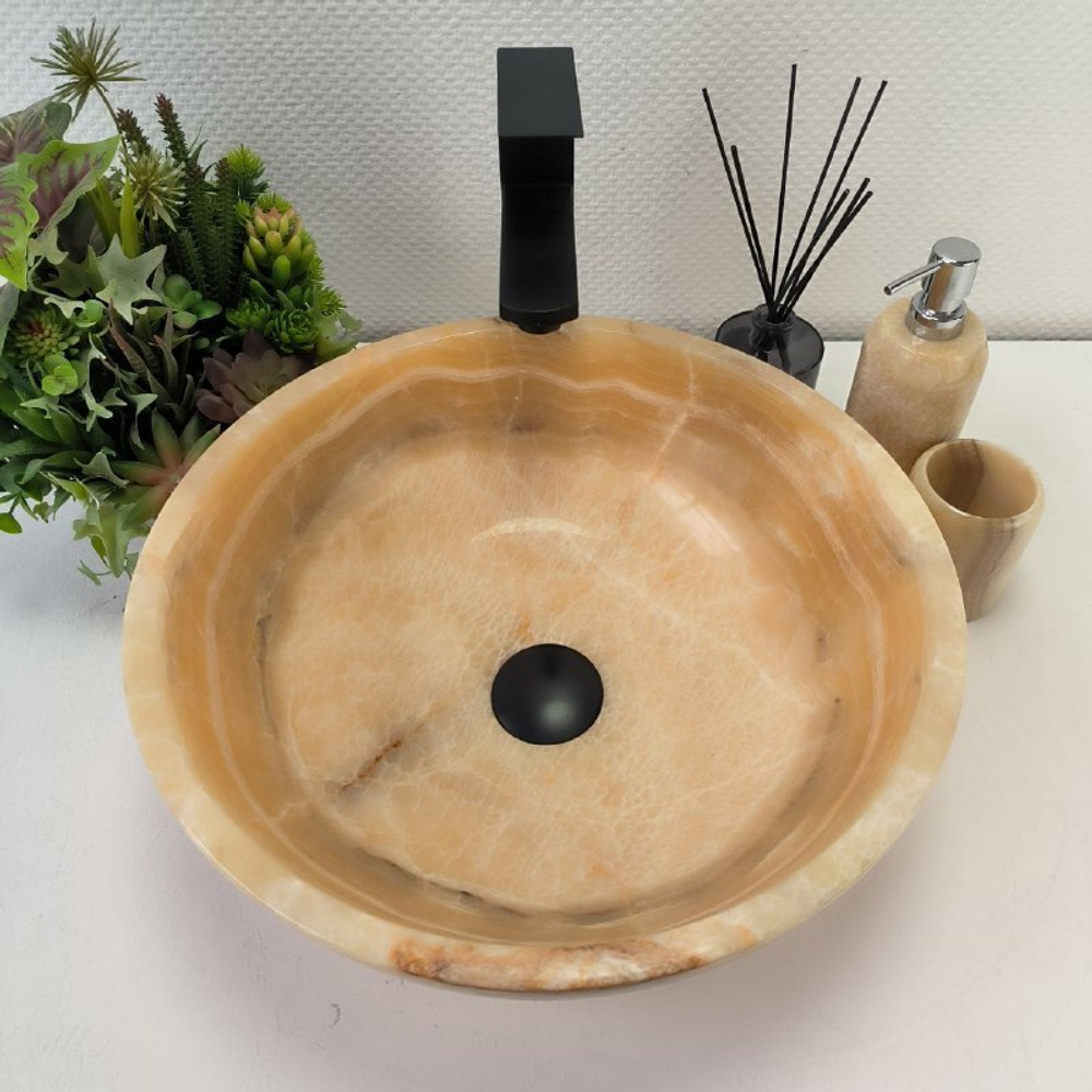 Раковина из оникса Bowl Yellow TinLip BO-62893 40*40*15 140