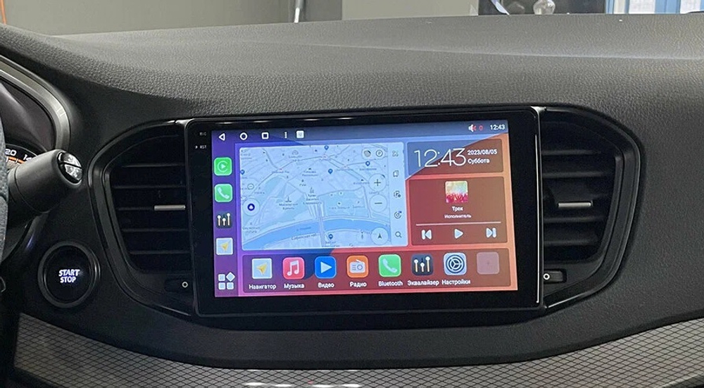 Магнитола для Lada Vesta NG 2023+ (без ШГУ, рамка черная глянцевая 9) - Teyes CC3 на Android 10, ТОП процессор, 4/32 Гб, CarPlay, SIM-слот