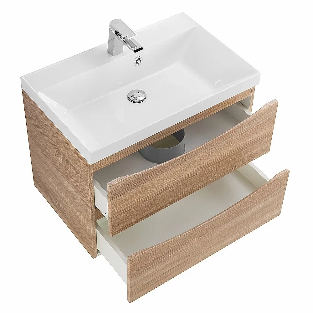 Тумба с раковиной Belbagno MARINO 70 подвесная Rovere Bianco