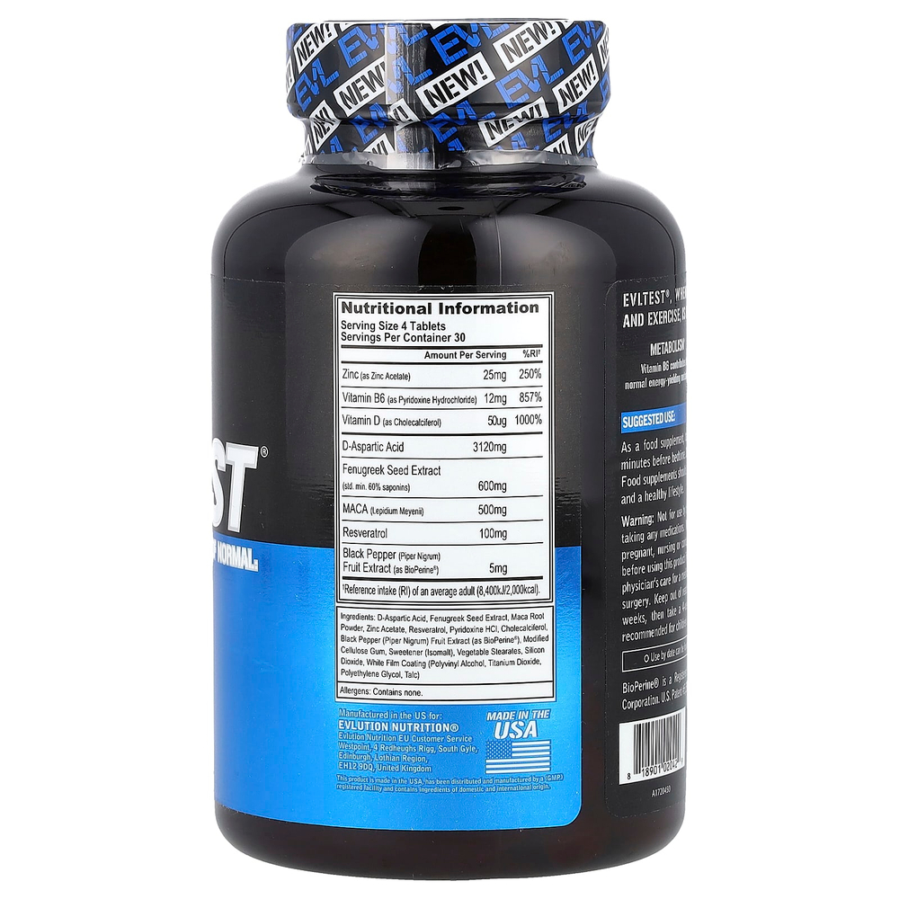 EVLution Nutrition, EVLTEST®, 120 таблеток